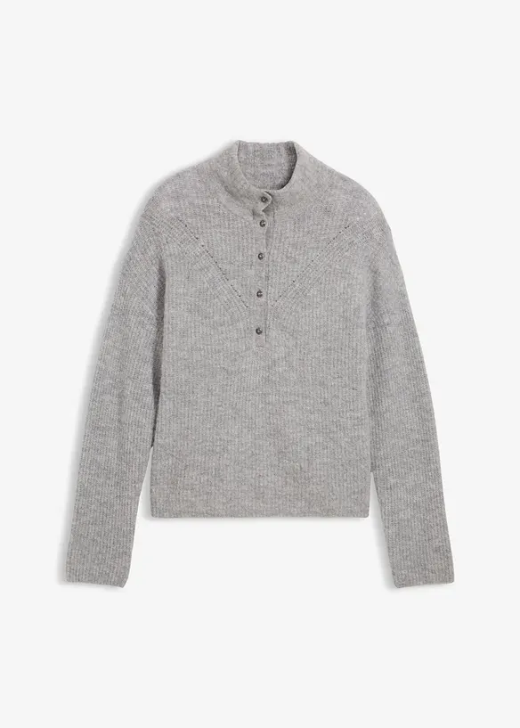 Pull oversize en m&eacute;lange laine et alpaga, bonprix