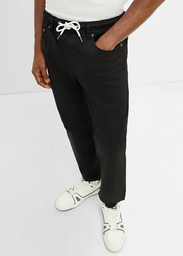 Pantalon regular extensible &agrave; taille &eacute;lastiqu&eacute;e, fusel&eacute;, bonprix