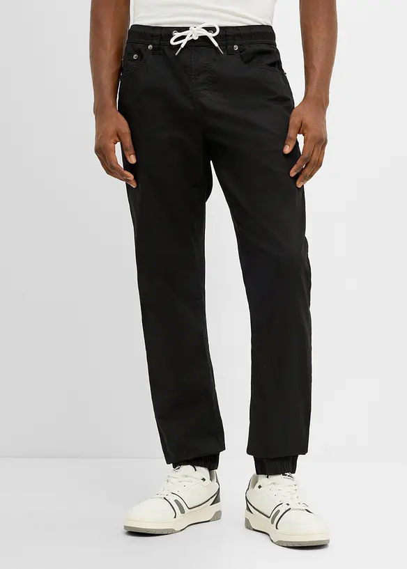 Pantalon regular extensible &agrave; taille &eacute;lastiqu&eacute;e, fusel&eacute;, bonprix