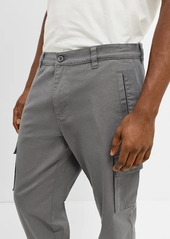 Pantalon cargo extensible regular, jambe fusel&eacute;e, bonprix