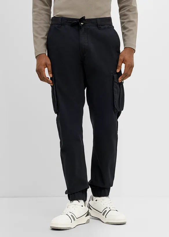 Regular Fit Cargohose aus reiner Baumwolle, Tapered, bonprix