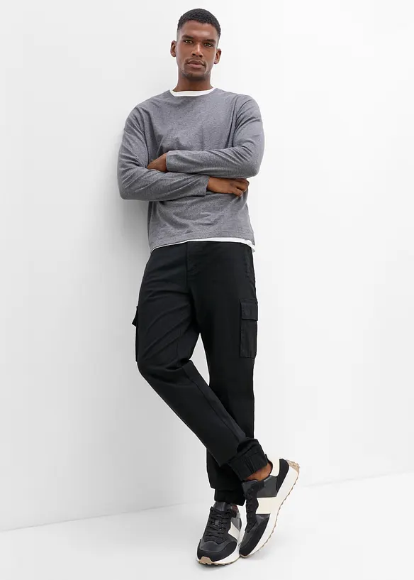 Regular Fit Stretch-Cargohose, Tapered, bonprix