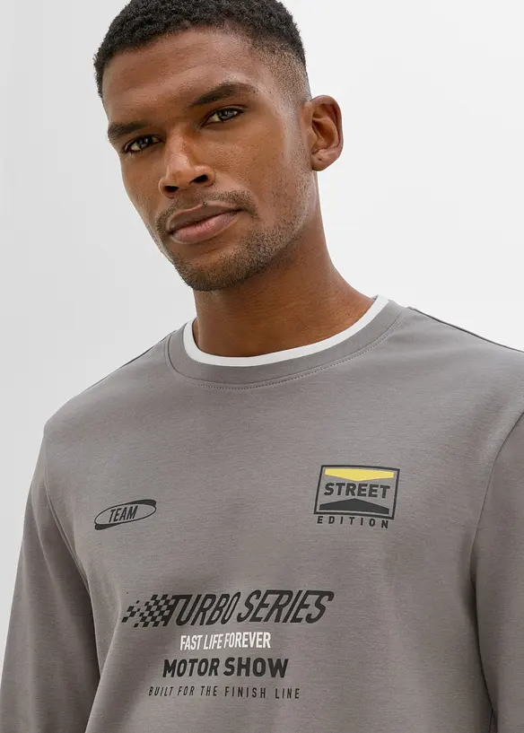 Langarmshirt in 2-in-1-Optik aus reiner Bio-Baumwolle, bonprix