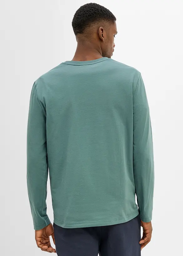 Lot de 2 T-shirts manches longues 100% coton, bonprix