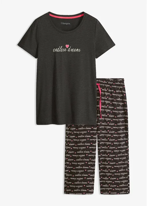Capri Pyjama aus reiner Baumwolle, bonprix