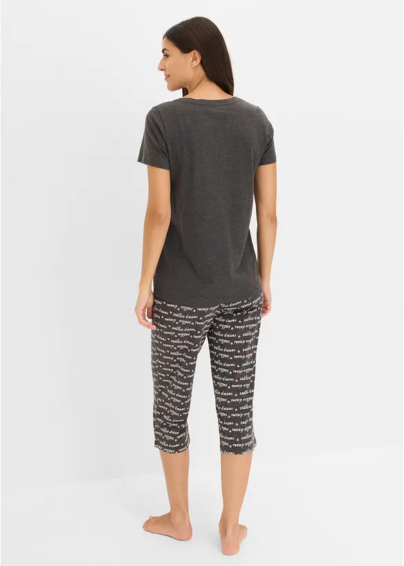 Capri Pyjama aus reiner Baumwolle, bonprix