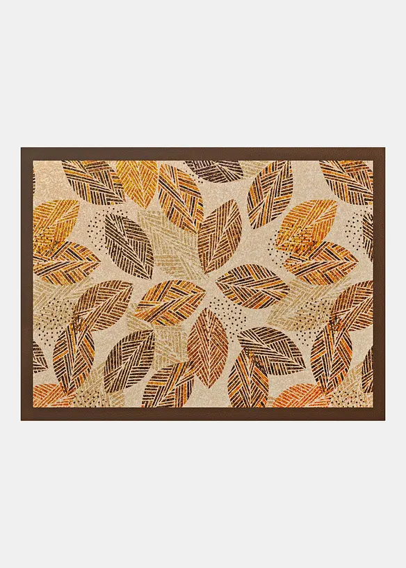 Paillasson lavable &agrave; motif feuilles, bonprix