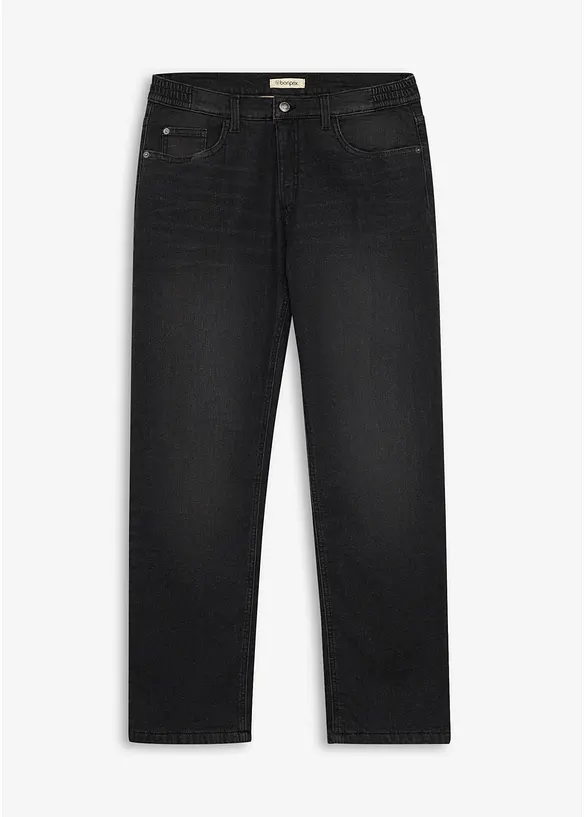 Thermo Relaxed-Fit-Jeans mit Dehnbund, Straight, bonprix