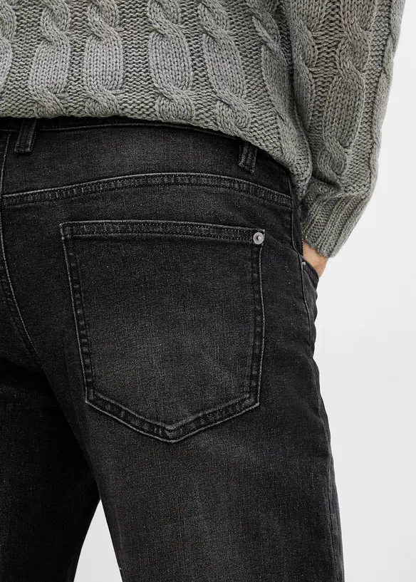 Thermo Relaxed-Fit-Jeans mit Dehnbund, Straight, bonprix