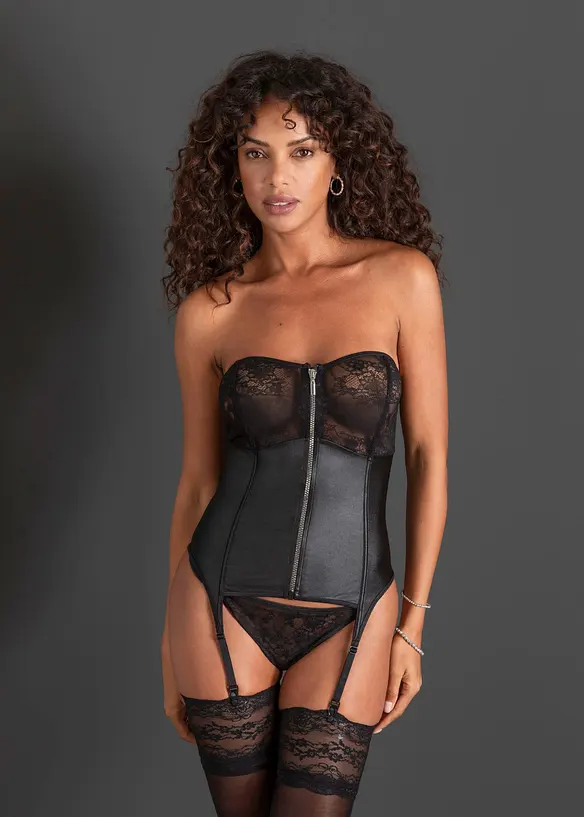 Gu&ecirc;pi&egrave;re avec porte-jarretelles et string (ens. 2&nbsp;pces), bonprix