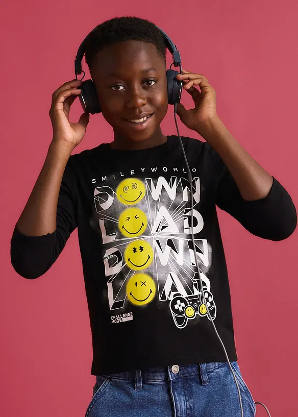 T-shirt manches longues Smiley World 100% coton, SmileyWorld