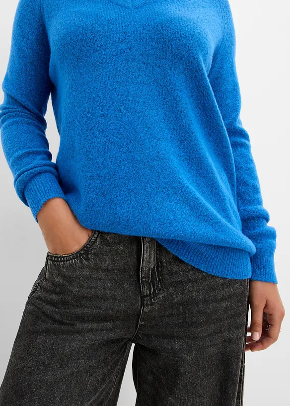 Strickpullover mit V-Ausschnitt, Oversized Fit, bonprix