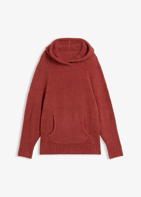 Pull &agrave; capuche en maille peluche, bonprix