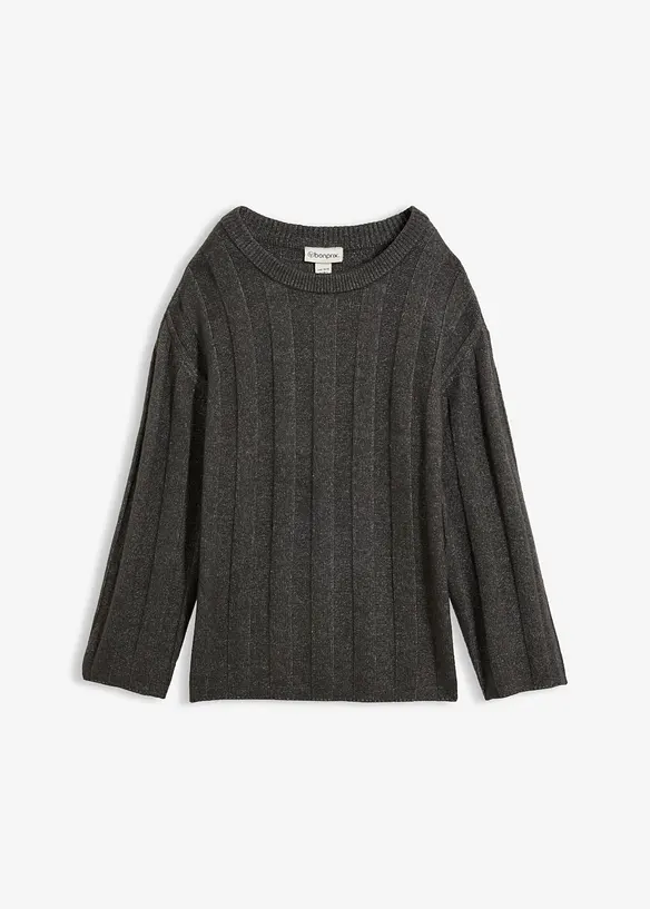 Oversize-Pullover aus Rippstrick, bonprix