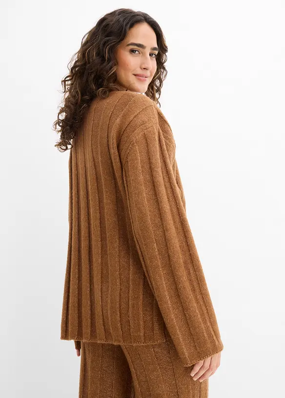 Oversize-Pullover aus Rippstrick, bonprix