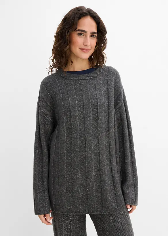 Oversize-Pullover aus Rippstrick, bonprix