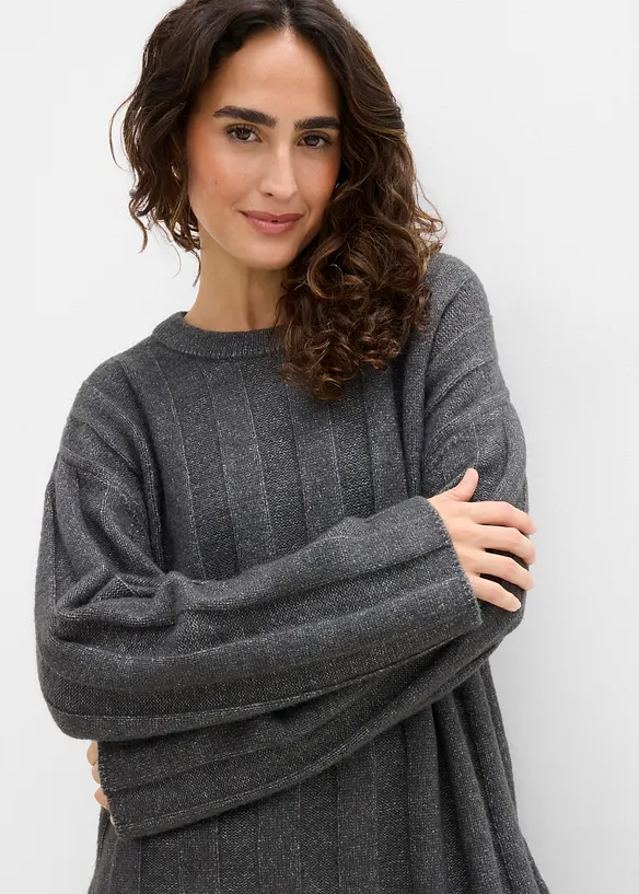 Oversize-Pullover aus Rippstrick, bonprix