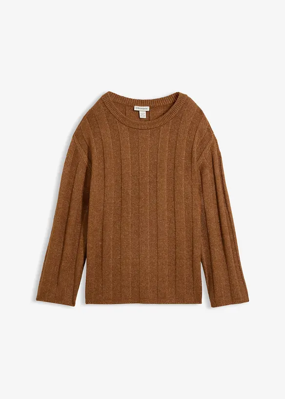 Oversize-Pullover aus Rippstrick, bonprix