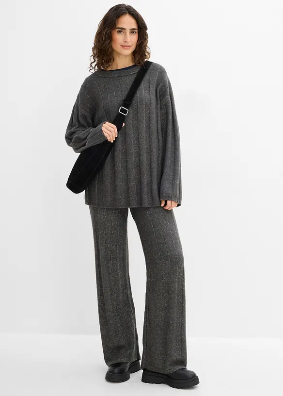 Oversize-Pullover aus Rippstrick, bonprix