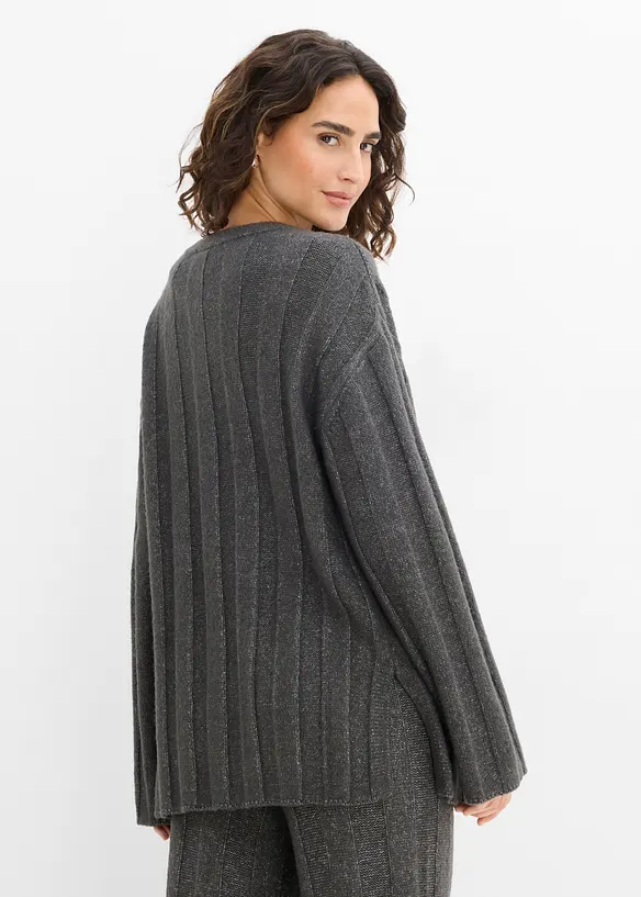 Oversize-Pullover aus Rippstrick, bonprix