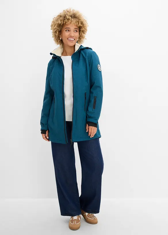 Veste longue outdoor imperm&eacute;able, doubl&eacute;e sherpa, bonprix