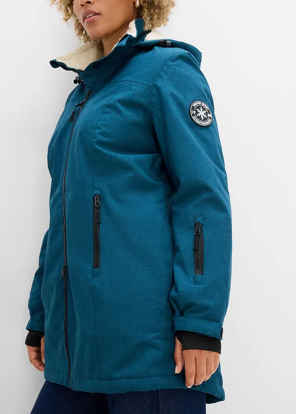 Veste longue outdoor imperm&eacute;able, doubl&eacute;e sherpa, bonprix