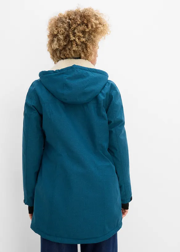 Veste longue outdoor imperm&eacute;able, doubl&eacute;e sherpa, bonprix