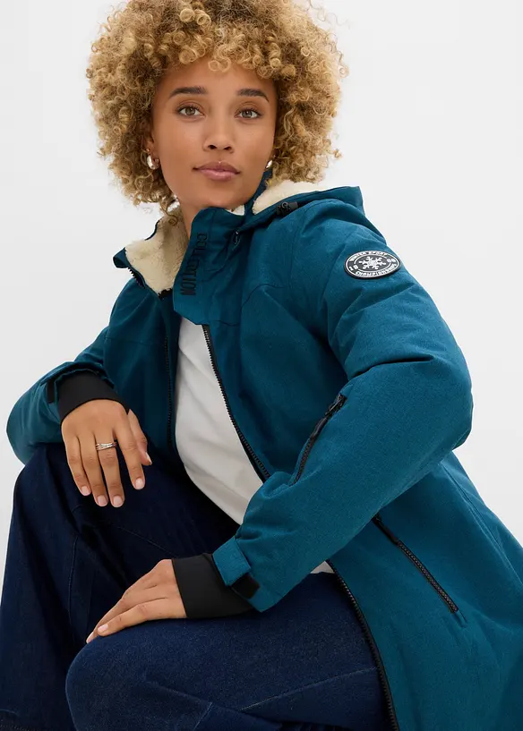 Veste longue outdoor imperm&eacute;able, doubl&eacute;e sherpa, bonprix
