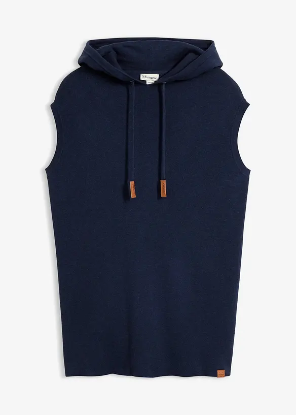 Pull sans manches &agrave; capuche, oversize, bonprix