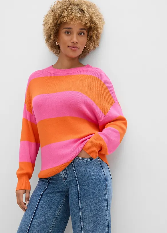 Pull en fine maille &agrave; larges rayures, bonprix
