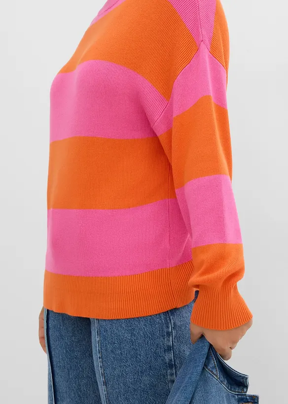 Pull en fine maille &agrave; larges rayures, bonprix
