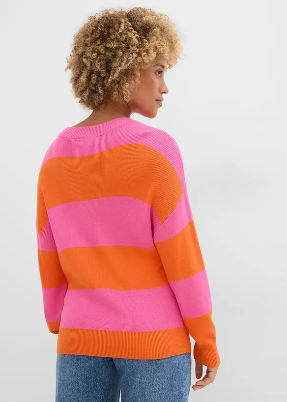 Pull en fine maille &agrave; larges rayures, bonprix