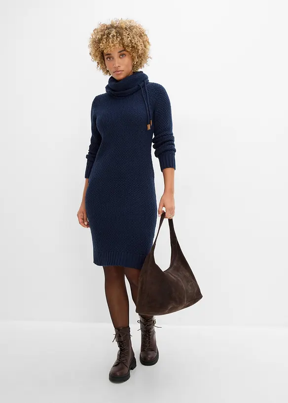 Strickkleid mit Schalkragen, bonprix