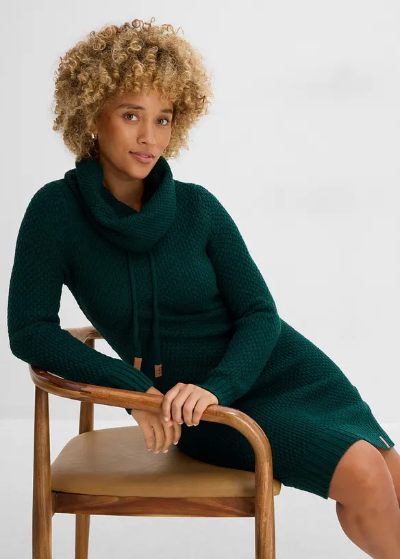 Strickkleid mit Schalkragen, bonprix