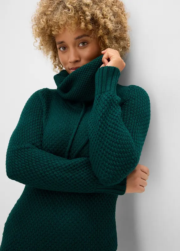 Strickkleid mit Schalkragen, bonprix