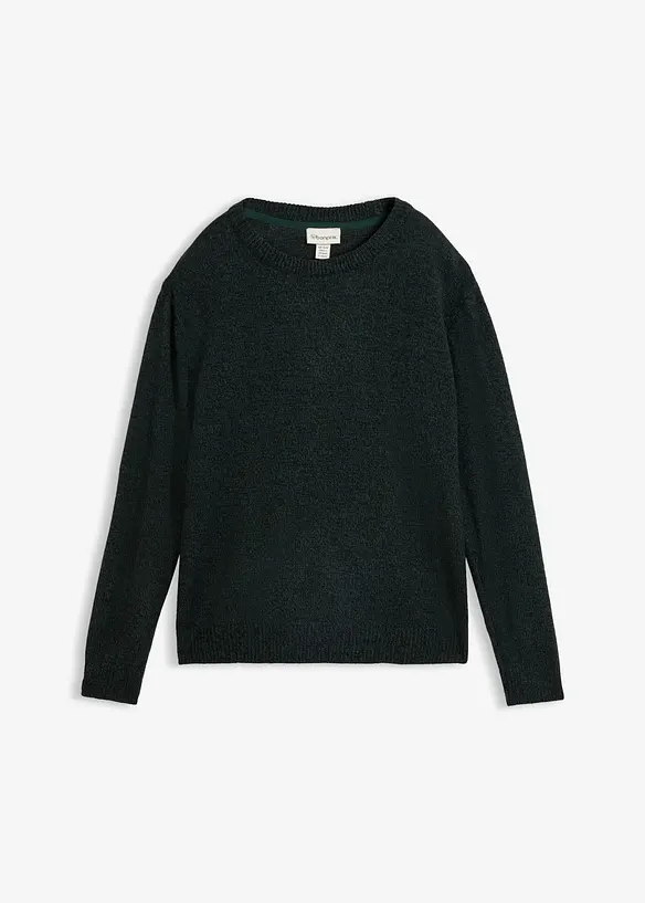 Pull en maille chin&eacute;e &agrave; col rond, bonprix