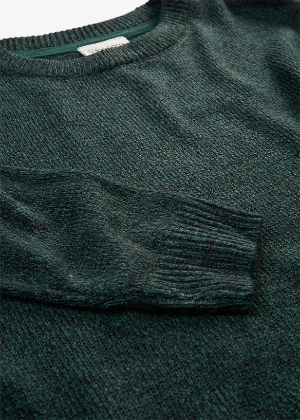 Pull en maille chin&eacute;e &agrave; col rond, bonprix