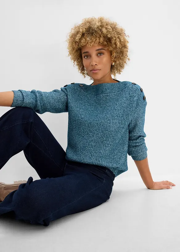 Pull oversize &agrave; boutons, bonprix