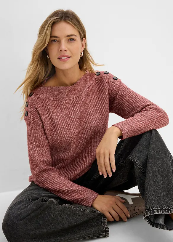 Pull oversize &agrave; boutons, bonprix