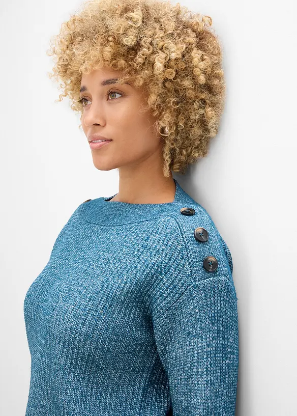 Pull oversize &agrave; boutons, bonprix