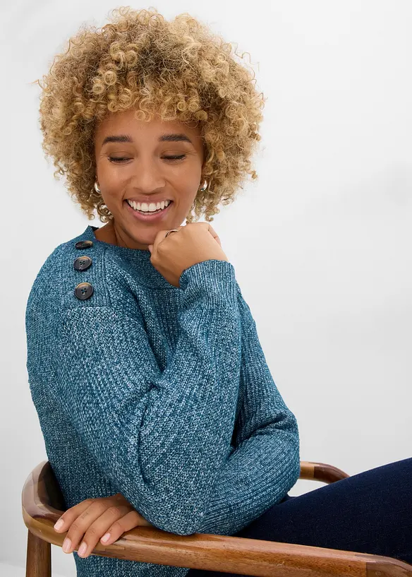 Pull oversize &agrave; boutons, bonprix