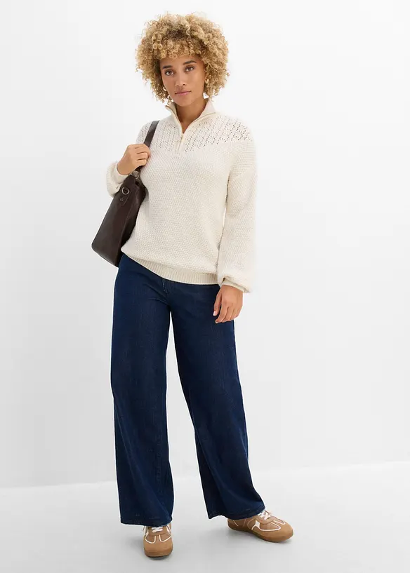 Pull camionneur &agrave; motif ajour&eacute;, bonprix