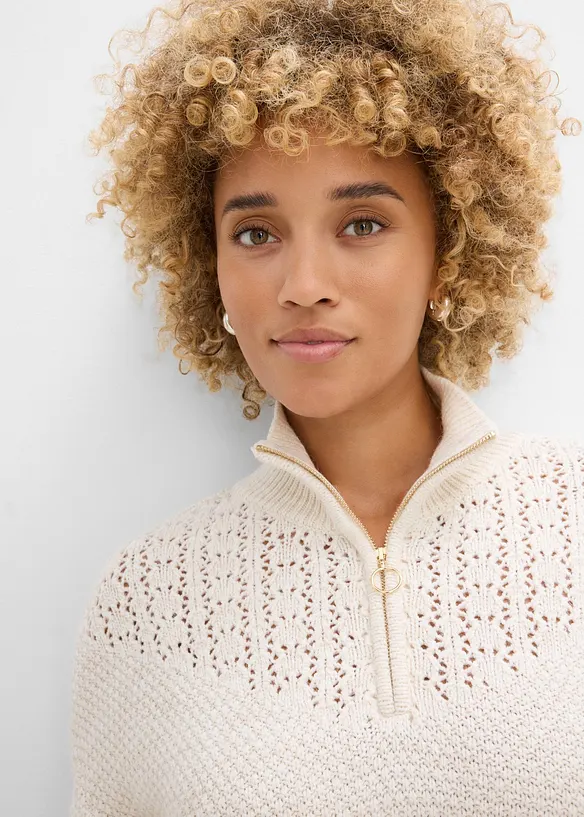 Pull camionneur &agrave; motif ajour&eacute;, bonprix