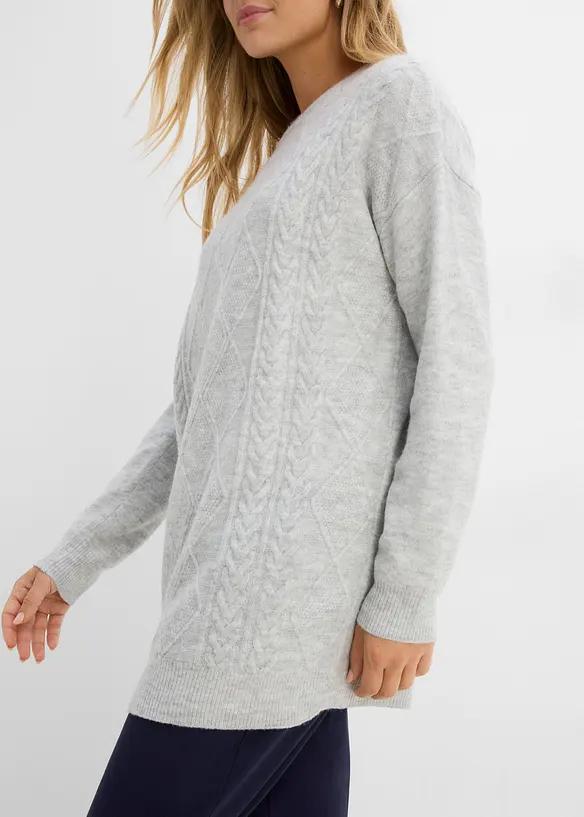 Pull oversize en maille torsad&eacute;e, bonprix