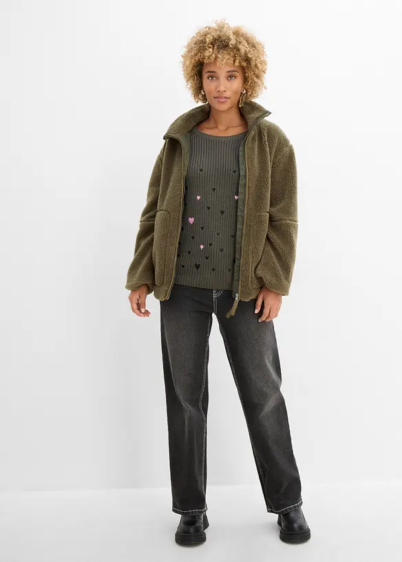 Pull avec broderies, bonprix