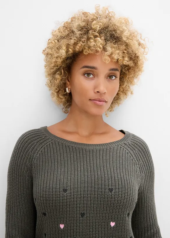 Pull avec broderies, bonprix