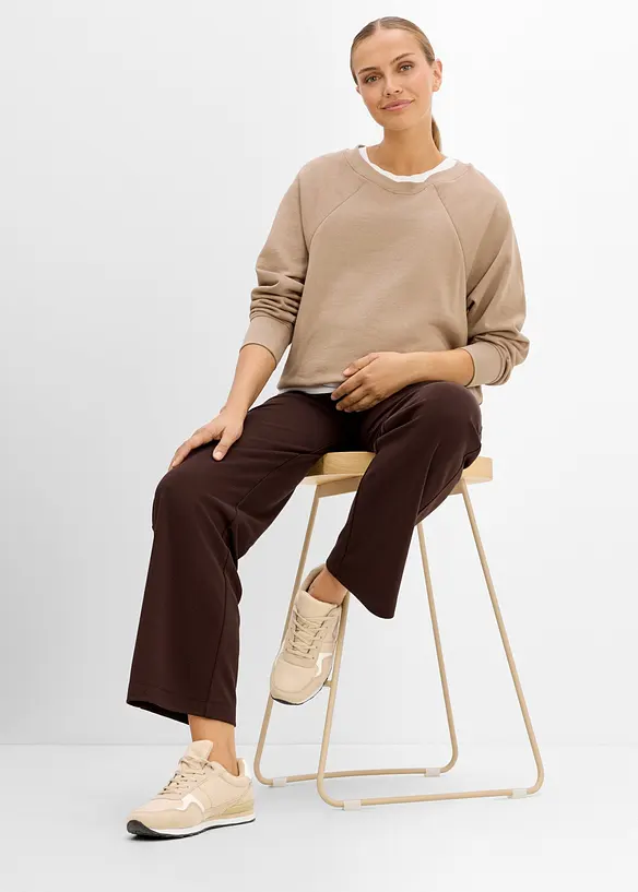 Pantalon de grossesse large en Punto di Roma, bonprix