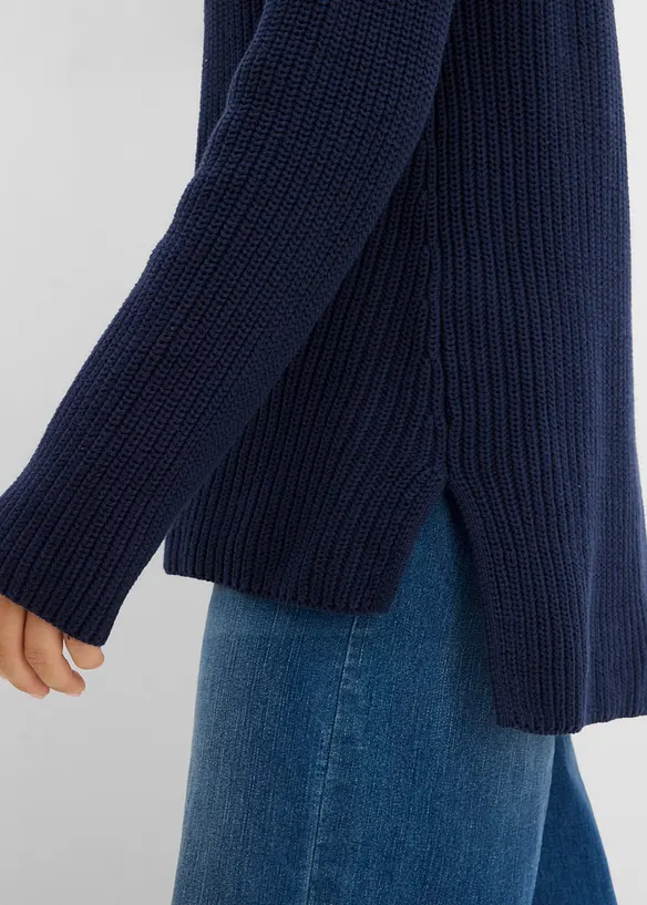 Pull col roul&eacute; 100% coton, bonprix