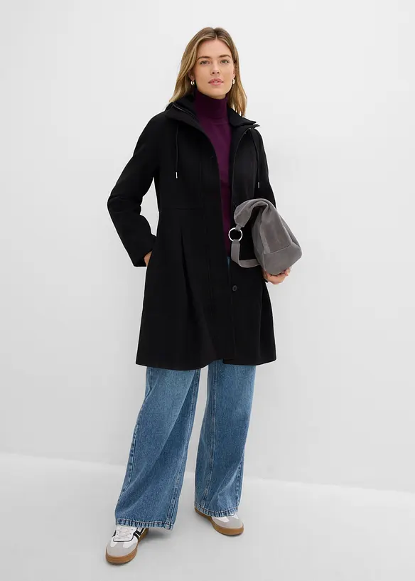 Manteau &agrave; capuche et pinces, bonprix