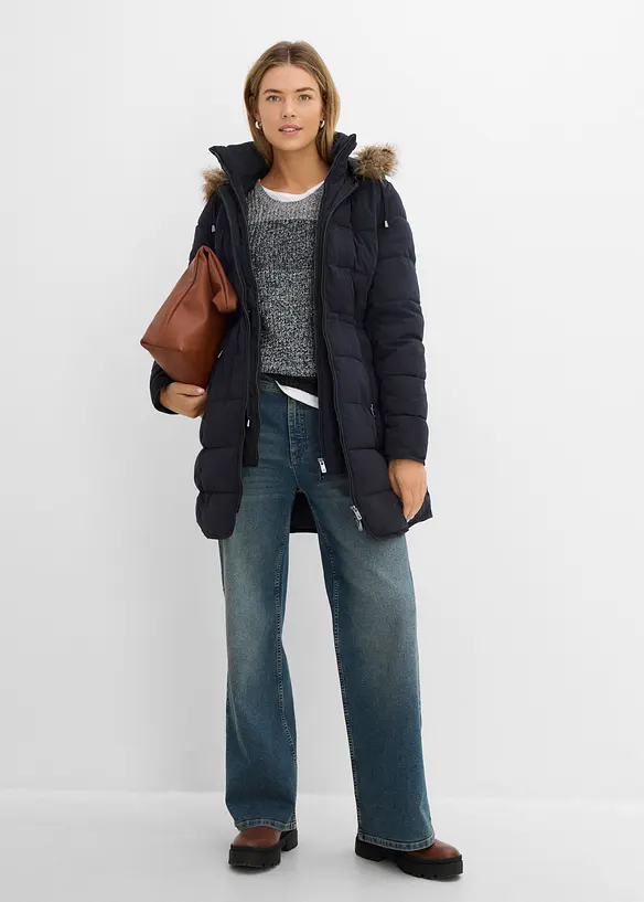 Steppjacke mit Kapuze, gef&uuml;ttert, bonprix